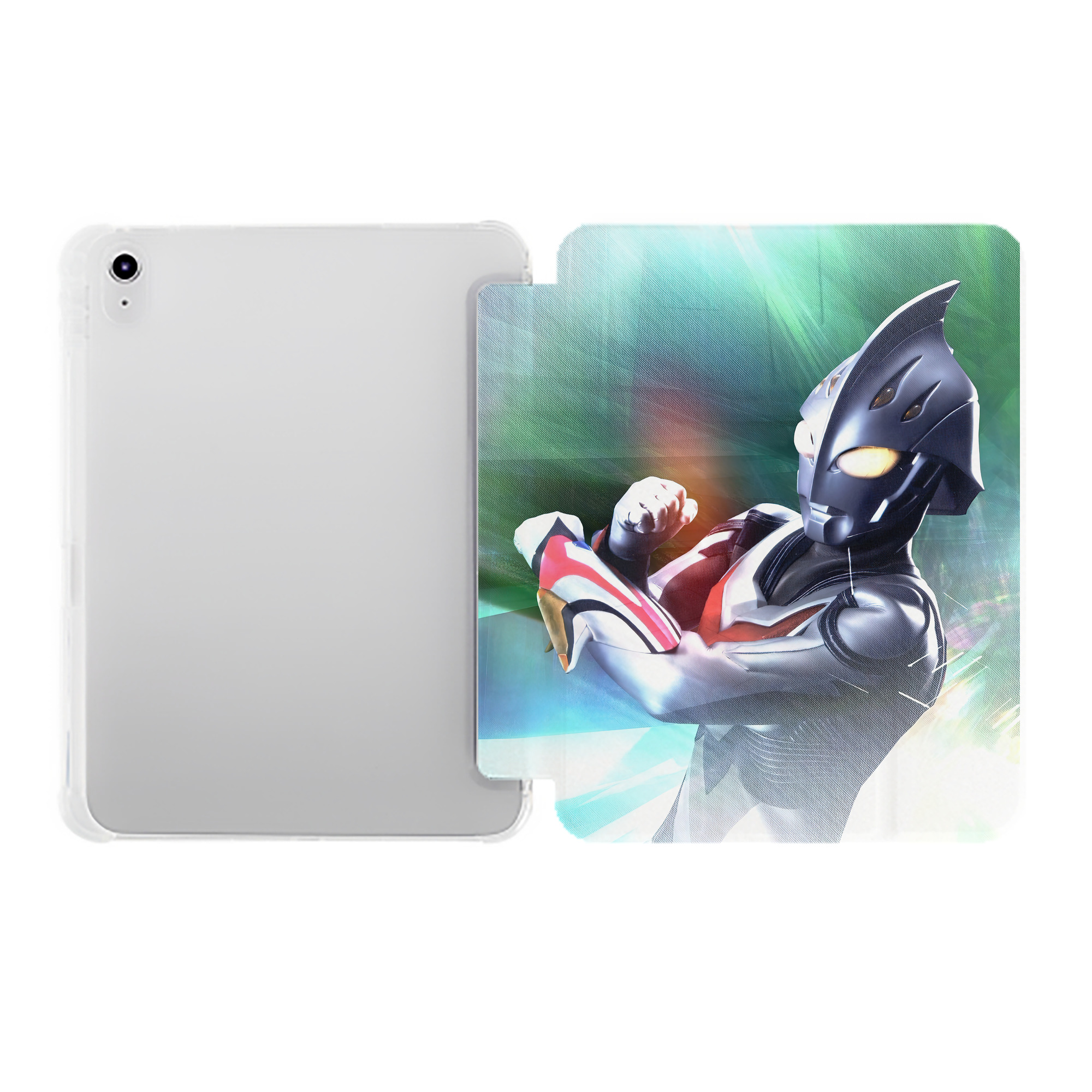 （画像用） ウルトラマン Ultraman IPad ケース ペン収納付き 三つ折りスタンド PUレザー×シリコン 対応機種9.5/10.5/10.9インチ